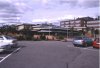 11: A view on the cafeteria hall from the parking lot; the harbour (and G&ouml;ta &Auml;lv) is behind us, and the meeting room is the taller part to the right, in front of the red building.