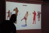 Her v&aelig;lger man sin figur - billederne er 12 &aring;r gamle digitale fotos af skolekammerater som har ligget p&aring; disketter og ventet p&aring; at spillet skulle blive lavet.